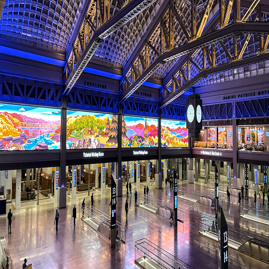 FS Plus LED case in railway station, Liverpool, UK