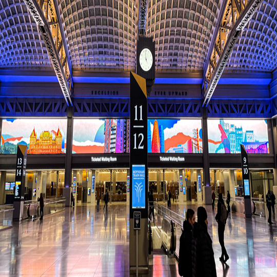 FS Plus LED case in railway station, Liverpool, UK 1