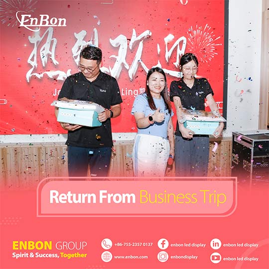 A warm welcome to enbon employees Ling, Cindy, and Jason who have returned triumphantly from a busine
