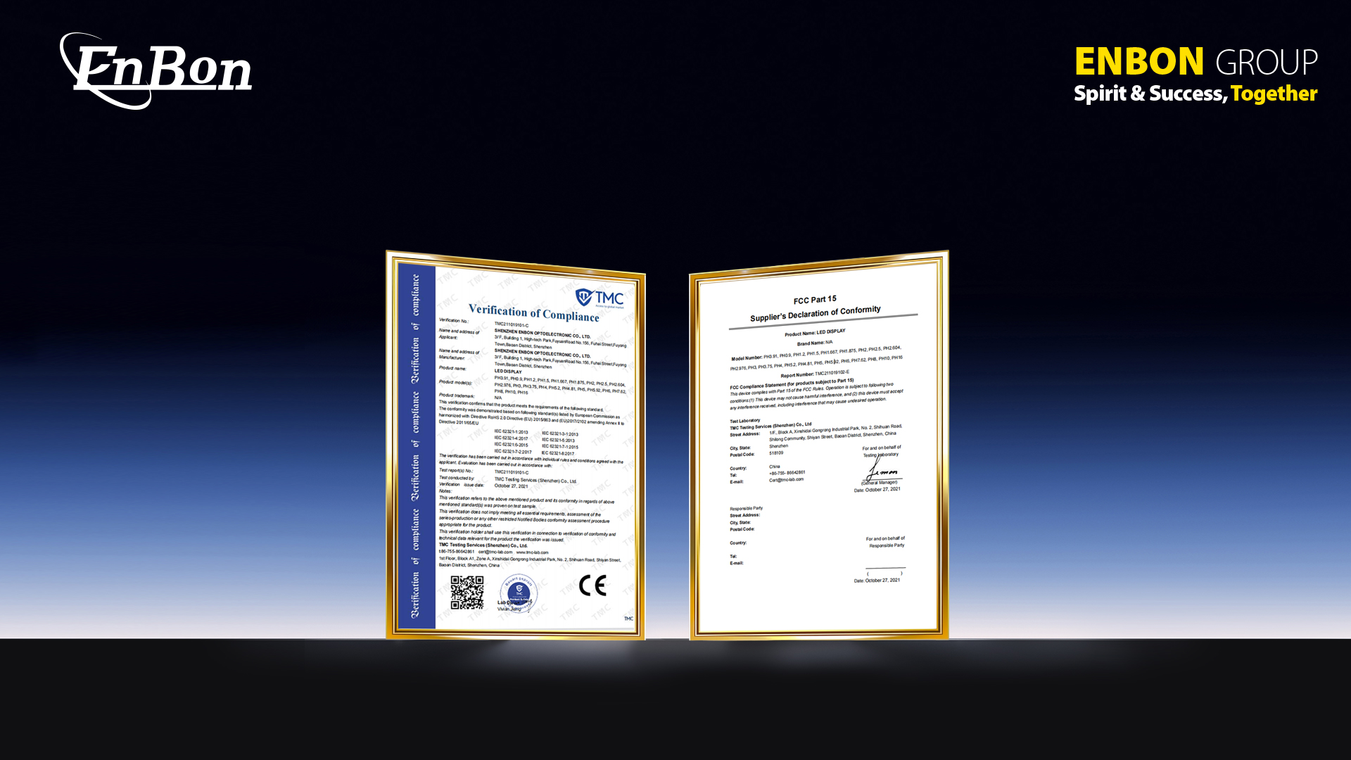 best LED Display Supplier certificate