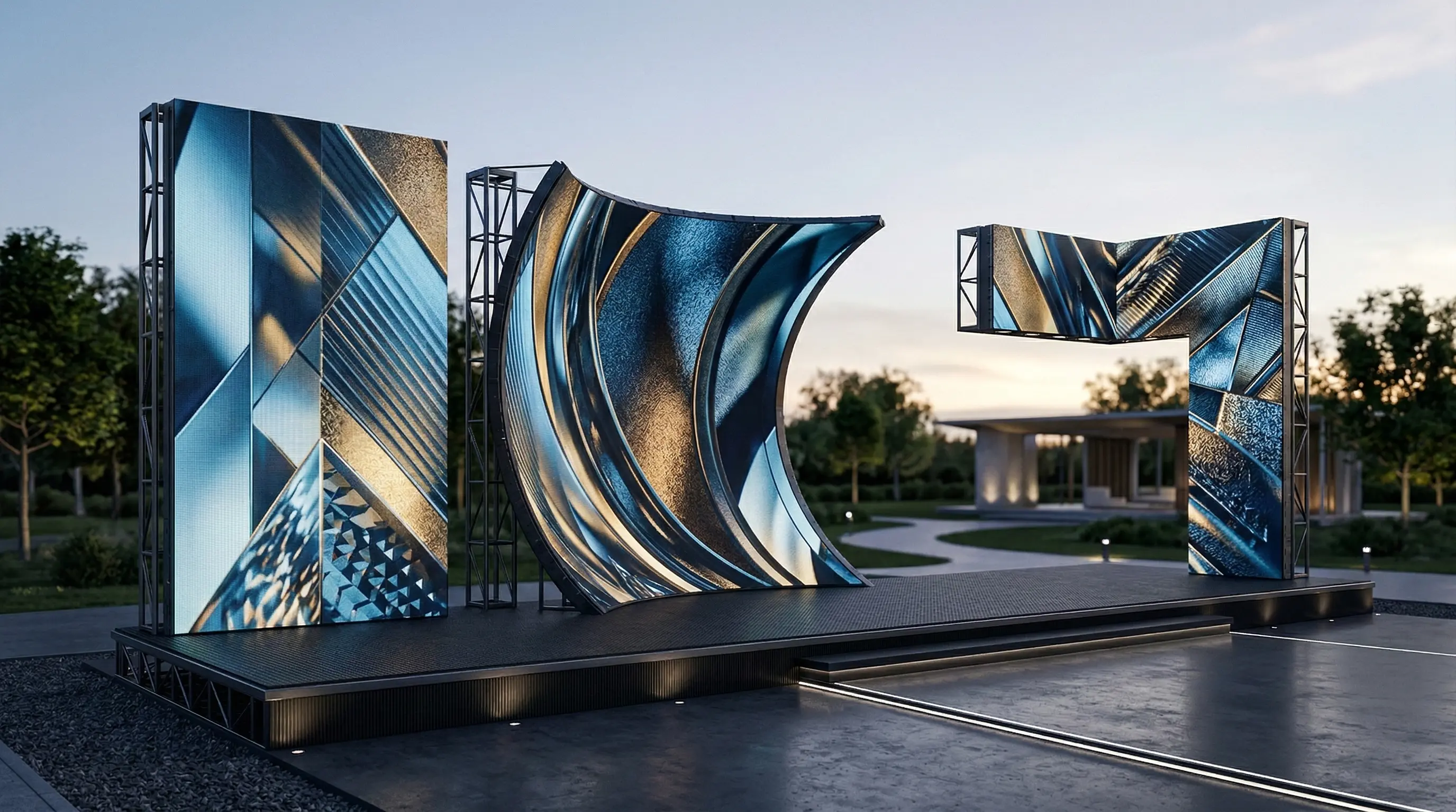 B Pro Series True 90 Degree Corner LED Display - Pure geometry with clean edges, precise alignment and stable structure