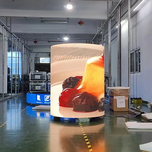 Cylindrical LED display screen