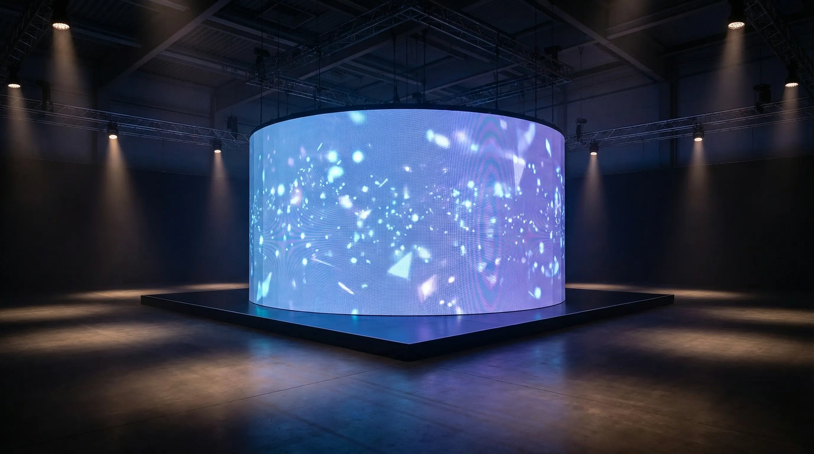 R5 Series - Cylinder structure with minimum 1.2m diameter for smooth circular LED displays